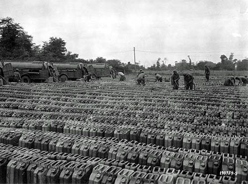 Jerry Cans in a fueldump field.
