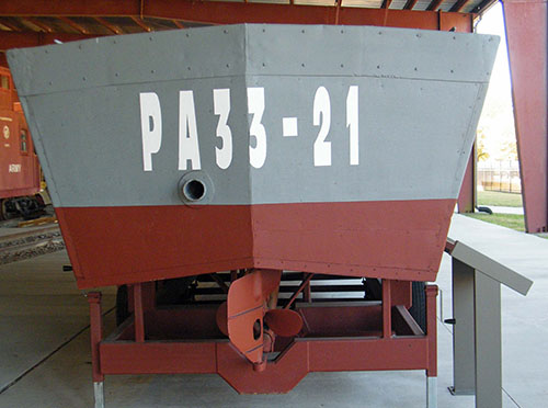The rear view Landing Craft Vehicle Personnel (LCVP) on exhibit at the TC Museum.