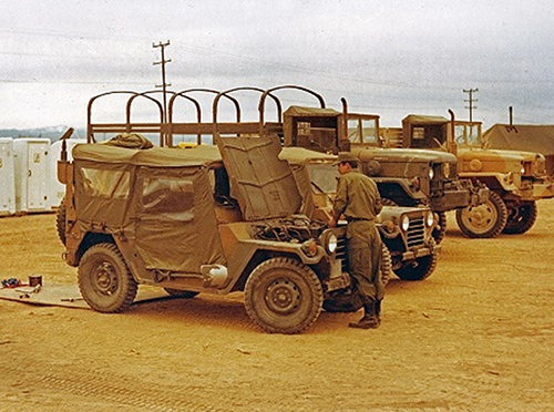 M151A2 MUTT in a motorpool.