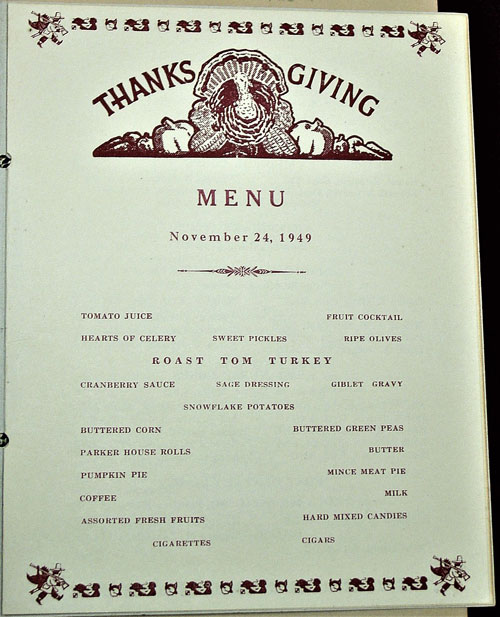 Thanksgiving Menu