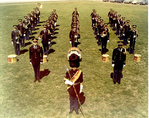384th Army Band Drum Major and band members.