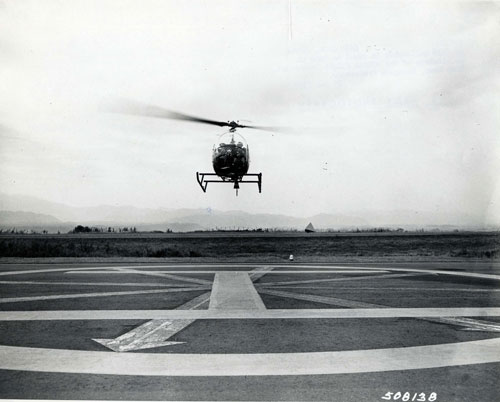 The H-13 Sioux was adapted from the commercial Model 47 and was the first helicopter to enter the U.S. military in large numbers.  