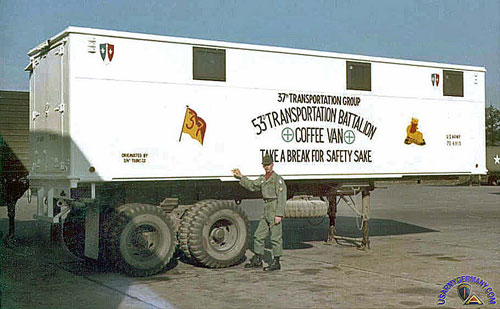 This trailer was used by the 37th Transportation Group as a recruitment and reenlistment vehicle. 