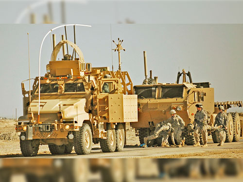 MRAP used in a convoy.