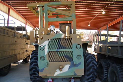 Rear view of the ARTFT-6 Rough Terrain Forklift on exhibit at the TC Museum.