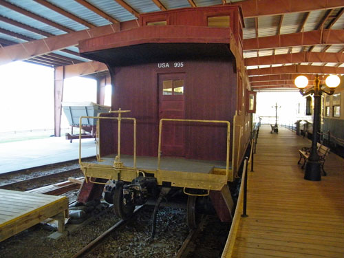 View inside the RailYard Pavilion of theRailway Training Caboose.