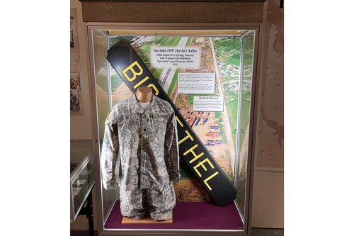 Museum exhibit highlighting U.S. Army Response to assisting Haiti in 2010 at the U.S. Army Transportation Museum. 